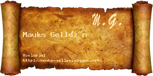Mauks Gellén névjegykártya